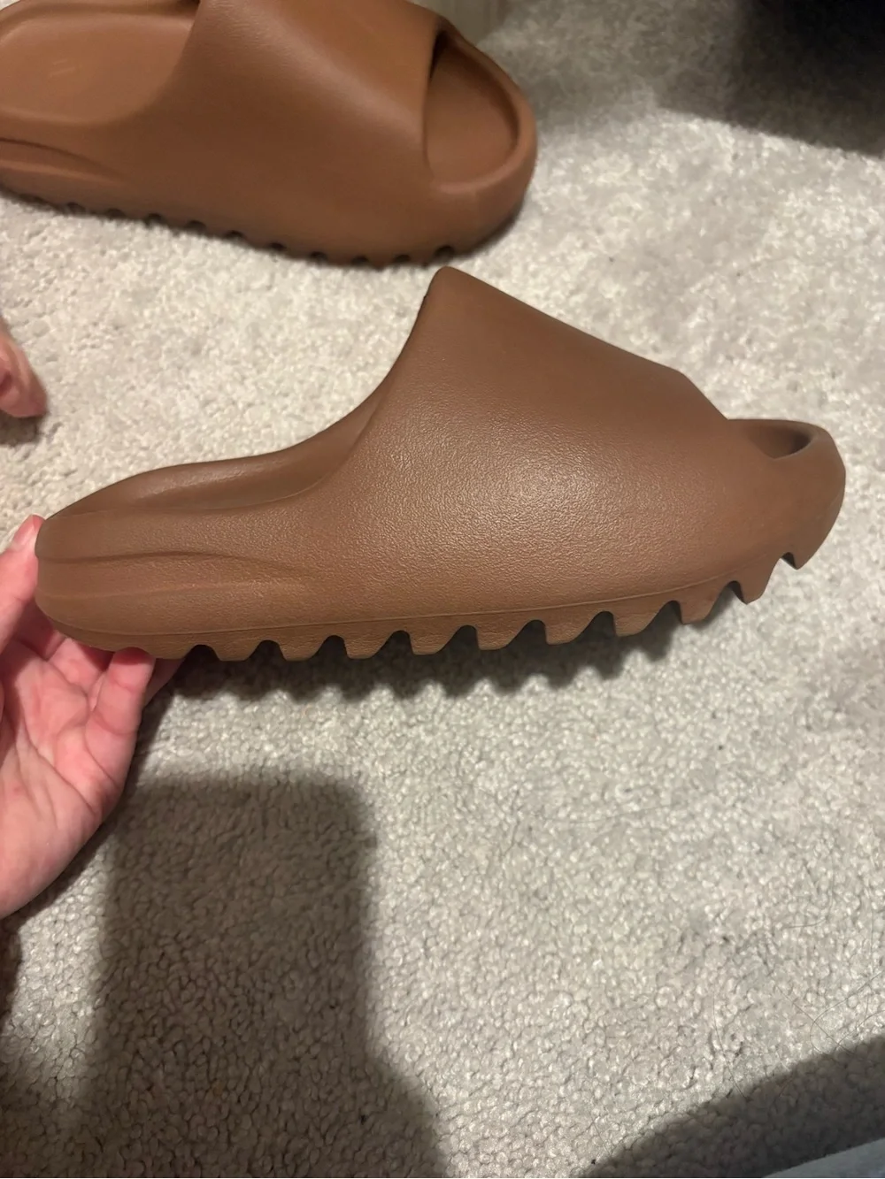 Chunky Slide Sandals in Brown